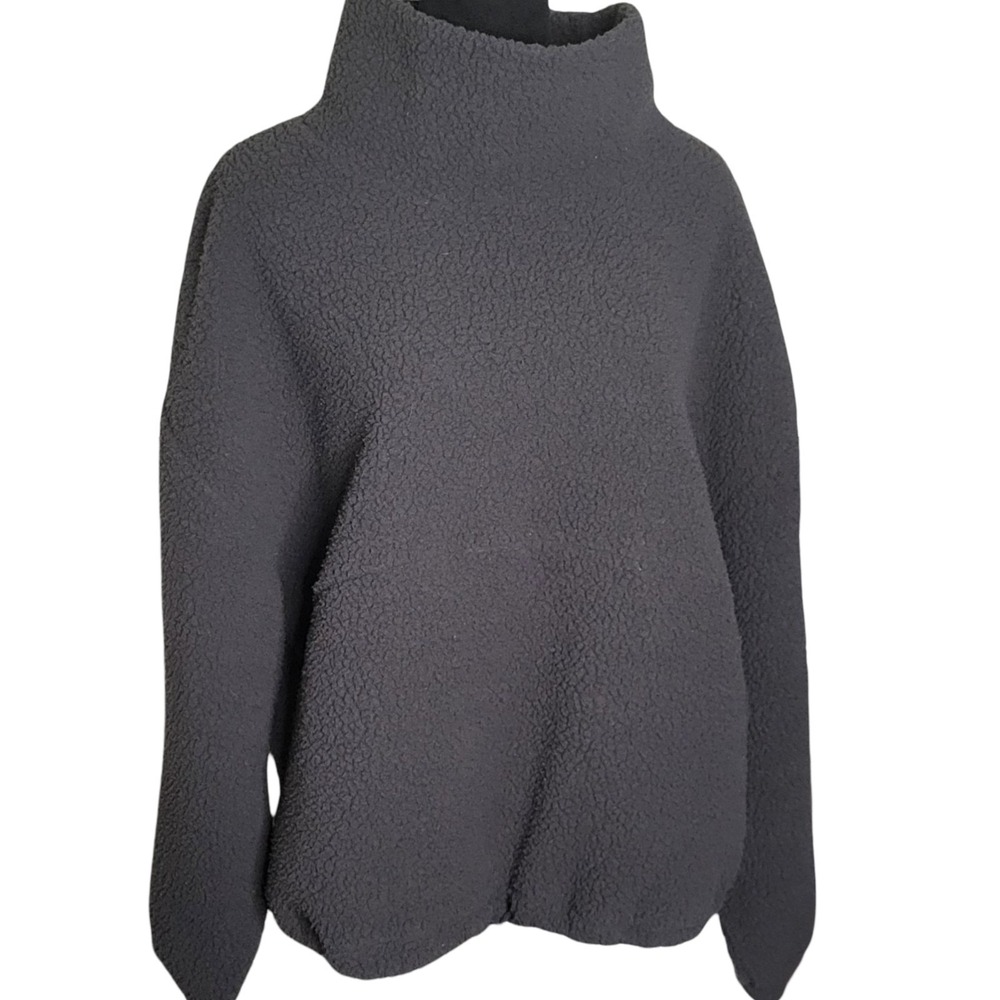 Womens Gray Sherpa Pullover XL Soft Teddy Fleece‎ Cozy Sweatshirt
